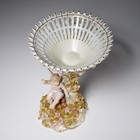 Von Schierholz Applied Floral Flower Putto 2-pc  Figural Pedestal Compote 14 5 h