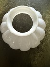 Vintage Milk Glass Ribbed Melon Lamp Shade 10    Fitter No Ruffle Rare