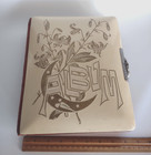 Antique Midwestern Estate Celluloid Velvet Back Metal Clasp Photo Album  read