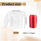 12 Pcs White Plastic Bucket With Lid And Handle  Food Grade Buckets With Lids   