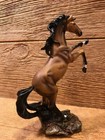 Resin Brown Horse Rearing Back Statue 73879r