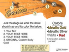 Custom Vintage Silk-screen Printed Metallic Guitar Headstock Waterslide Decals