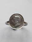 An Antique Sterling Silver 3 Penny Coin Ring Size X