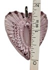 Vtg Waterford Rare Pink Crystal Heart Pendant Large Sterling Bale