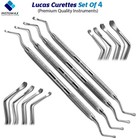 Dental Periodontal Cyst Removal Bone Currette Lucas Set Of 4 Surgical Instrument
