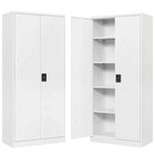 Metal Cabinet 4 Adjustable Shelves 71h Locking Garage Storage Cabinet With Doors