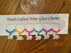  easter Bunnies    Set Of 6 Hand Crafted Wine Glass Charms