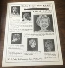 1930s Shirley Temple - Vassar Wavers   Wj Caley   Co - Vtg Magazine 2-sided Page
