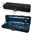 4 4 Violin Hardshell Case - Black  Nylon  Square Shape   Built-in Thermometer