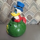 Vintage Piggybank Walt Disney Scrooge Mcduck Green Money Statue