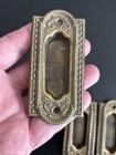 Antique   Vintage Brass Recessed Window Sash Lifts Pulls Hardware Lot Of 4
