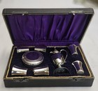 Communion Set Silver Plate W  Portable Box Vintage