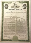 Vintage        1961 Twa Trans World Airlines  1000 Bond Hughes Jet Age Debenture