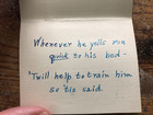 Vintage Nursery Baby Greeting Card W  Poem Hand Home Made Myra Quick Bed Train