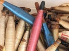 Vintage Wooden Textile Bobbins  Thread  Spindle And Spools