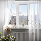 Sheer White Curtains  84 Inch Length 2 Panels Set  Rod Pocket Voile Fimly Drapes