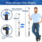 Floor Scraper Heavy Duty Long Handle 52in 4  Razor Blade Floor Scraper Adjust   