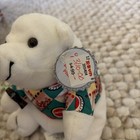 Vintage 1997 Coca Cola 6  Polar Bear Argyle Shirt Plush Stuffed Animal Bean Bag
