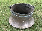Antique Copper Hand Hammered Kettle Cauldron 14  Diameter 11 5 