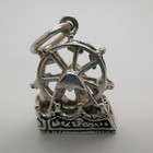 Sterling Silver Ferris Wheel Charm For Bracelet Pendant Circus Jewelry Cute 