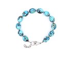 Kingman Turquoise Bracelet   Sterling Silver Navajo Accents   Southwestern