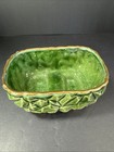 Vintage Mccoy Pottery Usa Green Geometric Planter Mcm W rare Shafer 23k Gold