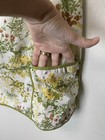 Apron Slipover Smock Front Pockets Cotton Handmade Green Yellow Floral Grandma