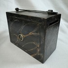 Antique Steel Bank Safe Wf Burns Chicago Original Key Stamford Yale Towne Mfg