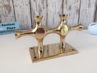 Large Brass Double Cross Bollard Cleat - Nautical Marine Boat Dock Chock -handle