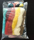 Multi-colored Felting  roving  Wool Fiber And Silk Gauze Sampler Pack