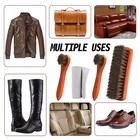 4pcs Horsehair Shoe Brush Shine Kit Leather Cleaning Polish Applicator Boot Care
