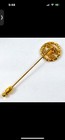 Chanel Cc Logo  Coco Stickpin Brooch Rhinestone Gold Vintage Authentic  058