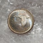 Interesting Toning 1967 80  Silver Centennial Canada Goose Dollar Canadian Coin