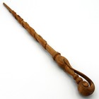 16  Delacour Hand Carved Mahogany Wood Magic Wand Witch Wizard W free Velvet Bag