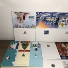Vintage Christmas Greeting Card Lot Unused Unfolded Flat Holiday Collection 15