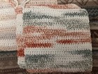 Set Of 4 Assorted 100  Cotton Handmade Crochet Wash Cloths With Loop