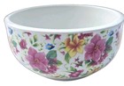 Gracie Floral Bowl Thick Ceramic Heavy Pink Blue Yellow 6 wx 3 h