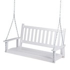 Shine Company Maine 54  Outdoor Wood Porch Swing With Chains  Hanging -  White