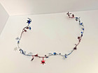 Patriotic Wire Garland- Red White   Blue Stars - Qty 8 - 34  Strands