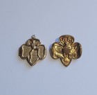 Vintage 1950s Girl Scout Brownie Elf Photo Locket Pendant And Eagle Shield Pin