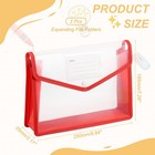 2 Pack B5 Plastic File Folders With Snap Closure  Red  Horizontal