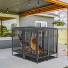 Dog Cage Removable Tray   Divider Double-door Dog House Heavy Pet Crate Kennels