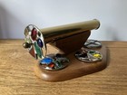 Vintage Sheryl Koch 1994 Kaleidoscope Wood Stand 4 Discs Complete Art Glass