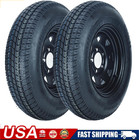 2 Pack St175 80d13 Trailer Tires With 13  Rims 175 80 D 13 5 Lug On 4 5 Black