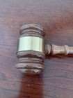 Vintage Wood Brass Wood Gavel Legal Judge Lawyer Auction 10 