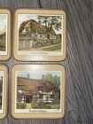 Pimpernel English Cottages Drink Coasters Set Of 6 Cork Back Vintage