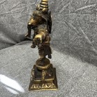 Vintage Brass Hindu Statue Dancing Ganesha Nepal Elephant God 11 