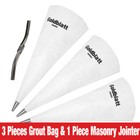 Goldblatt 4 Pcs Tile Grout Masonry Mortar Bag Set Stainless Steel Brick Jointer