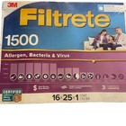 Filtrete 1500 Air Filter 16x25x1 Allergen Bacteria Virus Hvac Furnace Ac
