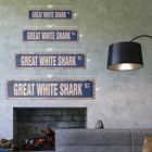 Great White Shark Vintage Street Sign Week Ocean Dangerous Teeth Mammal